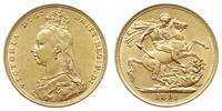funt 1891/M, Melbourne, złoto 7.98 g, Spink 3867