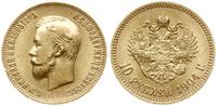 10 rubli 1904 А•Р, Petersburg, złoto 8.60 g, rza