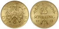 25 szylingów 1931, Wiedeń, złoto 5.89 g, Fr. 521