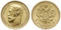 5 rubli 1902/AP, Petersburg, złoto 4.30 g, Bitki