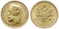 5 rubli 1902/AP, Petersburg, złoto 4.29 g, Bitki
