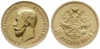 10 rubli 1901 Ф•З, Petersburg, złoto 8.60 g, bar