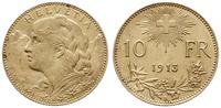10 franków 1913 B, Berno, złoto 3.23 g, ładnie z