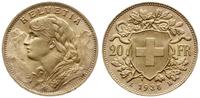 20 franków 1935 L-B, Berno, złoto 6.44 g, piękne