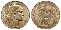 20 franków 1909, Paryż, złoto 6.45 g, pięknie za
