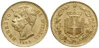 20 lirów 1882 R, Rzym, złoto 6.44 g, pięknie zac