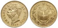 20 lirów 1882 R, Rzym, złoto 6.45 g, pięknie zac