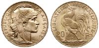 20 franków 1907, Paryż, złoto 6.45 g, pięknie za