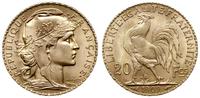 20 franków 1909, Paryż, złoto 6.45 g, pięknie za