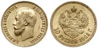 10 rubli 1902 АР, Petersburg, złoto 8.59 g, pięk