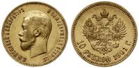 10 rubli 1901 А•Р, Petersburg, złoto 8.59 g, pię