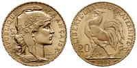 20 franków 1907, Paryż, złoto 6.45 g, wyśmienici