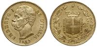20 lirów 1882 R, Rzym, złoto 6.44 g, Fr. 21, Pag