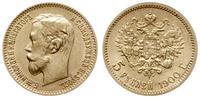 5 rubli 1900 ФЗ, Petersburg, złoto 4.29 g, Fr. 1