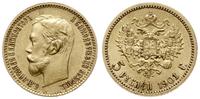 5 rubli 1901 ФЗ, Petersburg, złoto 4.29 g, Fr. 1
