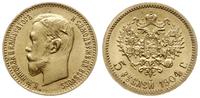 5 rubli 1904 АР, Petersburg, złoto 4.30 g, Fr. 1