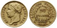 20 franków 1808 A, Paryż, złoto 6.39 g, Fr. 499,