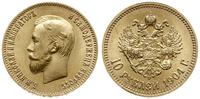 10 rubli 1904 АР, Petersburg, złoto 8.60 g, rzad