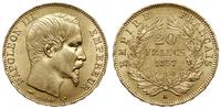 20 franków 1857 A, Paryż, złoto 6.43 g, pięknie 