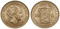 10 guldenów 1933, Utrecht, złoto 6.72 g, piękne,