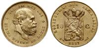 10 guldenów 1877, Utrecht, złoto 6.72 g, piękne,