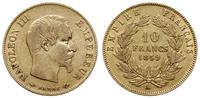 10 franków 1859 / A , Paryż, złoto 3.21 g, Fr. 5