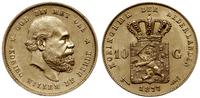 10 guldenów 1877, Utrecht, złoto 6.71 g, piękne,