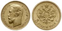 5 rubli 1904 АР, Petersburg, złoto 4.29 g, piękn