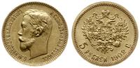 5 rubli 1902 АР, Petersburg, złoto 4.30 g, piękn