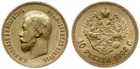 10 rubli 1902 АР, Petersburg, złoto 8.58 g, pięk
