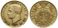40 lirów 1814 M, Mediolan, złoto 12.81 g, Fr. 5,