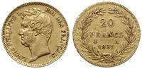 20 franków 1831 A, Paryż, złoto 6.36 g, Fr. 553,