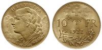 10 franków 1922 B, Berno, złoto 3.23 g, Fr. 504,