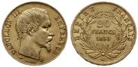 20 franków 1858 A, Paryż, złoto 6.44 g, Fr. 573,