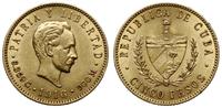 5 peso 1916, Filadelfia, złoto 8.36 g, Fr. 4