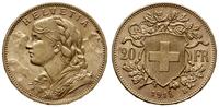 20 franków 1915 B, Berno, złoto 6.45 g, Fr. 499,
