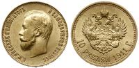10 rubli 1911 / ЭБ, Petersburg, złoto 8.60 g, pi