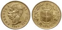 20 lirów 1882 R, Rzym, złoto 6.45 g, piękne , Fr