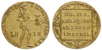 dukat 1818, Utrecht, złoto 3.46 g, bardzo ładny 