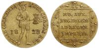 dukat 1828, Utrecht, złoto 3.49 g, moneta w bard