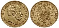 20 marek 1887 A, Berlin, złoto 7.95 g, piękne, A