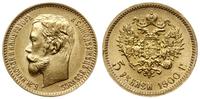 5 rubli 1900 ФЗ, Petersburg, złoto 4.30 g, drobn