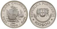 100 escudo 1989, Odkrycie Wysp Kanaryjskich, sre