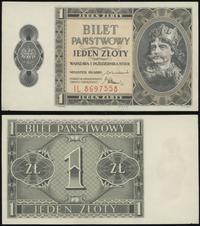 1 złoty 1.10.1938, seria IL, niewielkie uszkodze