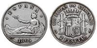 2 pesety 1869, w gwiazdkach  data 18-68, srebro 