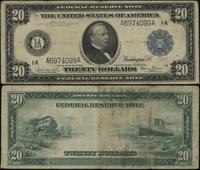 20 dolarów 1914, niebieska pieczęć, podpisy: Bur