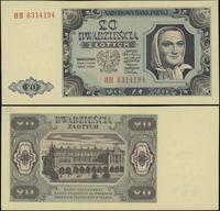 20 złotych  1.07.1948, seria HH, numeracja 83141