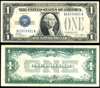 1 dolar 1928 A, niebieska pieczęć, seria Q 03976