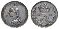 3 pensy 1887, srebro 1.41g, ciemna patyna, Spink