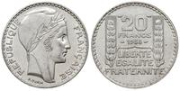 20 franków 1938, Paryż, srebro ''680'', 20.05 g,